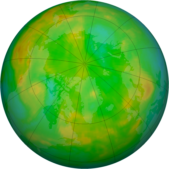 Arctic ozone map for 01 July 1984
